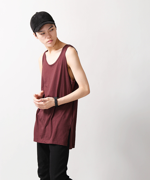 WEGO（ウィゴー）の「WEGO/サイドスリットロングタンクトップ（タンクトップ・メンズ・ホワイト系その他5/ホワイト/ワイン/ブラック・MEDIUM/LARGE）」の15枚目の写真