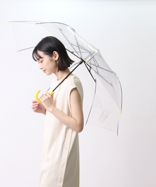 salle de bal（サルデバル）の「・ ショートワイドビニール傘 / 折りたたみ ビニール傘 ビニガサ 498 SGT（折りたたみ傘・レディース・ブラック/ネイビー/ピンク/ホワイト/イエロー/グリーン・FREE）」の5枚目の写真