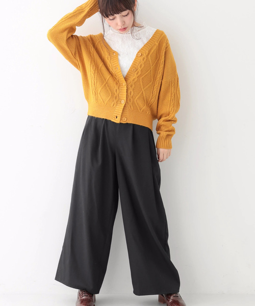 earth music&ecology（アースミュージックアンドエコロジー）の「・前後2wayケーブルニットプルオーバー（ニット/セーター・レディース・ライトグレー/パープル/ネイビー/アイボリー/マスタード/ライトベージュ・FREE）」の14枚目の写真