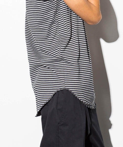 NUMBER (N)INE DENIM（ナンバーナインデニム）の「NUMBER (N)INE DENIM(ナンバーナインデニム)ボーダーロングタンクトップ（タンクトップ・メンズ・ブラック×グレー/ブラック×ホワイト・SMALL/LARGE/X-LARGE/MEDIUM）」の6枚目の写真