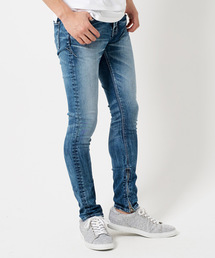 ストレッチ裾ZIPデニムパンツ