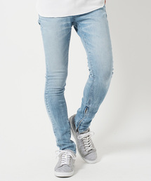 ストレッチ裾ZIPデニムパンツ