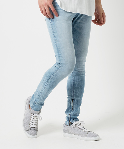 FUGA(フーガ)の「ストレッチ裾ZIPデニムパンツ(デニムパンツ・メンズ・ライトブルー/ブルー・S/M/L)」の3枚目の写真