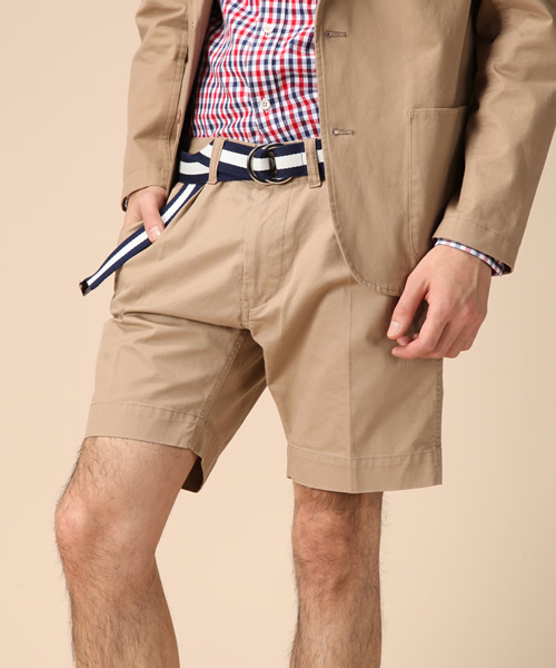 SUPERTHANKS(スーパーサンクス)の「Short pants +Stripe Belt(その他パンツ・メンズ・ネイビー/ホワイト/ブラック/ベージュ・MEDIUM/SMALL)」の3枚目の写真