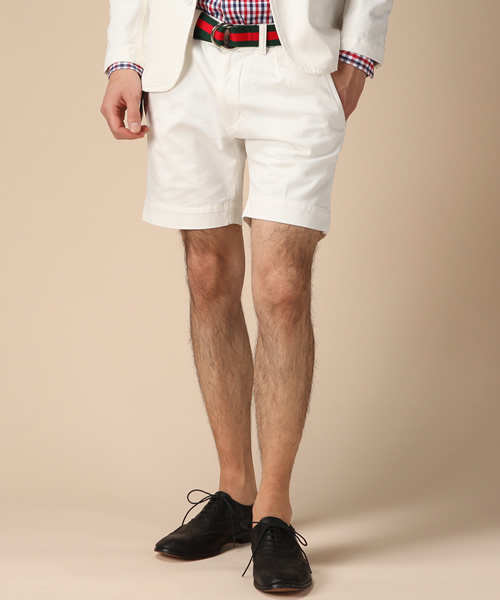 SUPERTHANKS(スーパーサンクス)の「Short pants +Stripe Belt(その他パンツ・メンズ・ネイビー/ホワイト/ブラック/ベージュ・MEDIUM/SMALL)」の2枚目の写真