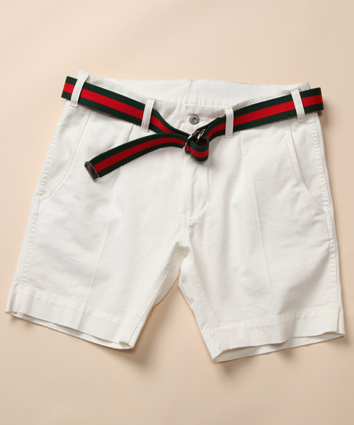 SUPERTHANKS(スーパーサンクス)の「Short pants +Stripe Belt(その他パンツ・メンズ・ネイビー/ホワイト/ブラック/ベージュ・MEDIUM/SMALL)」の8枚目の写真