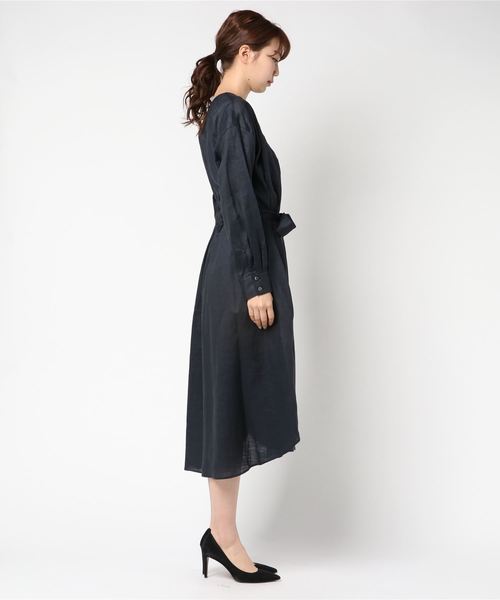 RIVE DROITE（リヴドロワ）の「リネンワンピース（ワンピース・レディース・ネイビー/グリーン・FREE）」の3枚目の写真