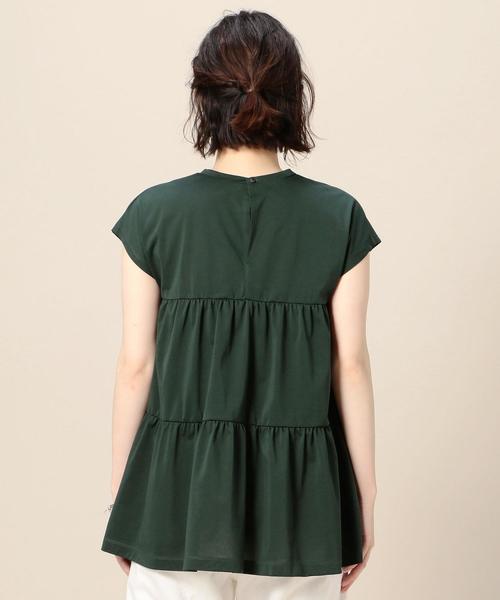 BEAUTY&YOUTH UNITED ARROWS（ビューティーアンドユースユナイテッドアローズ）の「BY ティアードフレンチスリーブカットソー о（Tシャツ/カットソー・レディース・ブラック/ホワイト/ダークグリーン・FREE）」の5枚目の写真