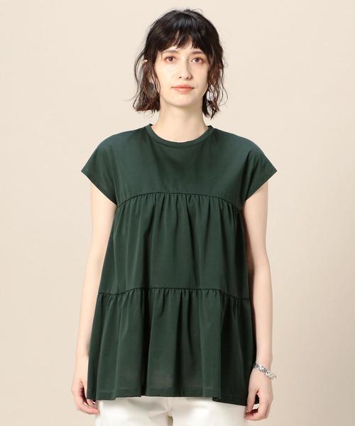 BEAUTY&YOUTH UNITED ARROWS（ビューティーアンドユースユナイテッドアローズ）の「BY ティアードフレンチスリーブカットソー о（Tシャツ/カットソー・レディース・ブラック/ホワイト/ダークグリーン・FREE）」の20枚目の写真