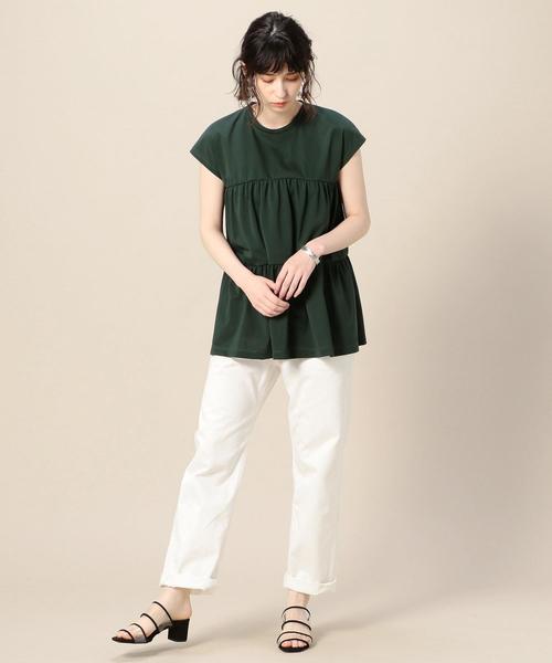 BEAUTY&YOUTH UNITED ARROWS（ビューティーアンドユースユナイテッドアローズ）の「BY ティアードフレンチスリーブカットソー о（Tシャツ/カットソー・レディース・ブラック/ホワイト/ダークグリーン・FREE）」の18枚目の写真