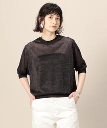 BEAUTY&YOUTH UNITED ARROWS | BY シアークルーネック5分袖ラメニット(ニット/セーター)