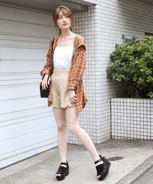 Heather（ヘザー）の「ＢＩＧフードチェックシャツ　　803076（シャツ/ブラウス・レディース・ホワイト×ブラック/ブラウン系その他/パープル系その他・FREE）」の12枚目の写真