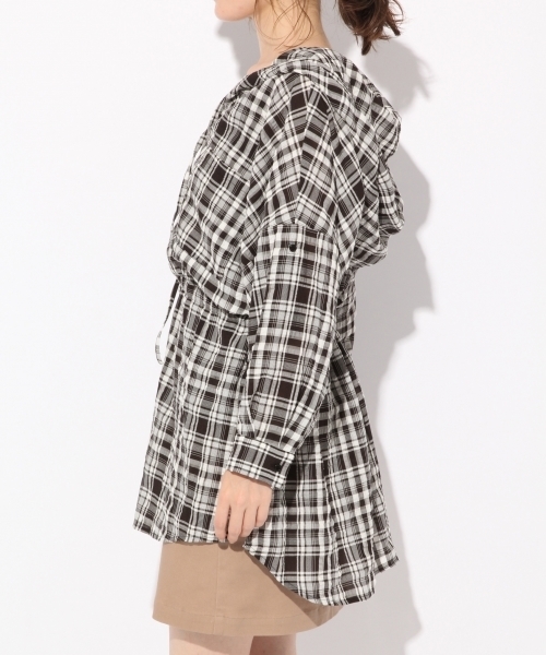 Heather（ヘザー）の「ＢＩＧフードチェックシャツ　　803076（シャツ/ブラウス・レディース・ホワイト×ブラック/ブラウン系その他/パープル系その他・FREE）」の15枚目の写真