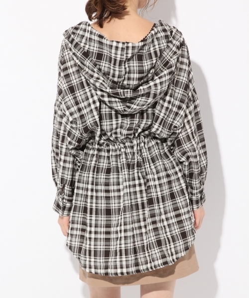Heather（ヘザー）の「ＢＩＧフードチェックシャツ　　803076（シャツ/ブラウス・レディース・ホワイト×ブラック/ブラウン系その他/パープル系その他・FREE）」の16枚目の写真