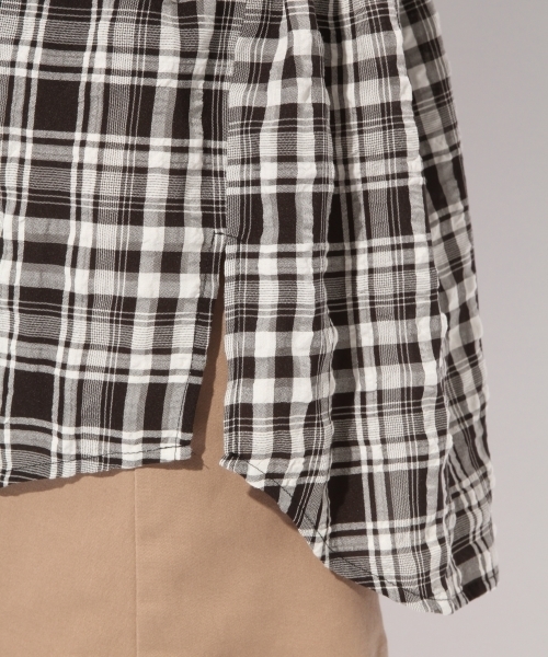 Heather（ヘザー）の「ＢＩＧフードチェックシャツ　　803076（シャツ/ブラウス・レディース・ホワイト×ブラック/ブラウン系その他/パープル系その他・FREE）」の21枚目の写真