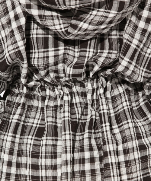 Heather（ヘザー）の「ＢＩＧフードチェックシャツ　　803076（シャツ/ブラウス・レディース・ホワイト×ブラック/ブラウン系その他/パープル系その他・FREE）」の9枚目の写真