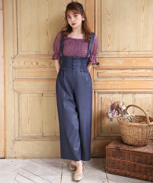 one after another NICE CLAUP（ワンアフターアナザーナイスクラップ）の「シャーリングサス付き パンツ（その他パンツ・レディース・ブラック/ネイビー/サックスブルー/グレー系その他/チェック・FREE）」の16枚目の写真