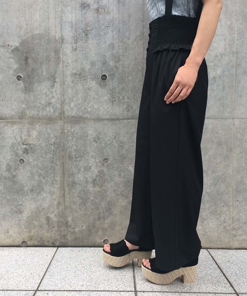 one after another NICE CLAUP（ワンアフターアナザーナイスクラップ）の「シャーリングサス付き パンツ（その他パンツ・レディース・ブラック/ネイビー/サックスブルー/グレー系その他/チェック・FREE）」の18枚目の写真