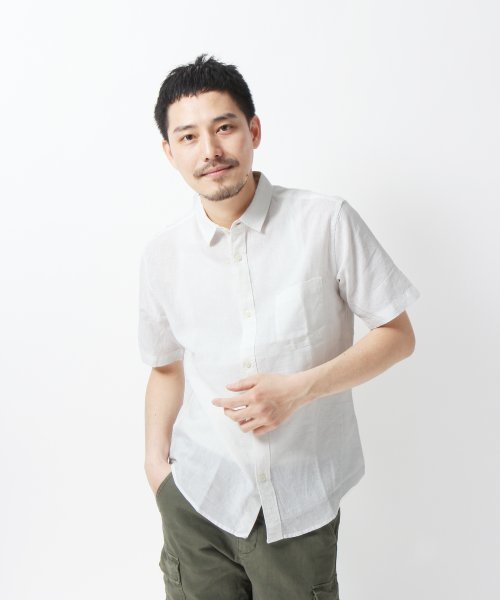 GLOBAL WORK(グローバルワーク)の「【GLOBAL WORK】メンアサシャツ/半袖(シャツ/ブラウス・メンズ・イエロー/ブルー/その他/グリーン/その他3/その他2/ホワイト系その他/イエロー系その他/ピンク系その他/グリーン系その他/ブルー系その他/ネイビー/パープル/ピンク/ホワイト・MEDIUM/SMALL/LARGE/X-LARGE)」の2枚目の写真