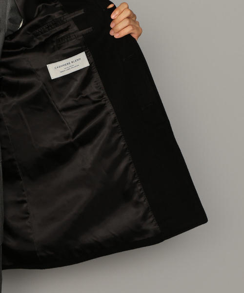 未使用級✨ グリーンレーベルリラクシング カシミヤ ステンカラーコート XL 黒 green label relaxing（グリーンレーベルリラクシング）の「ウール