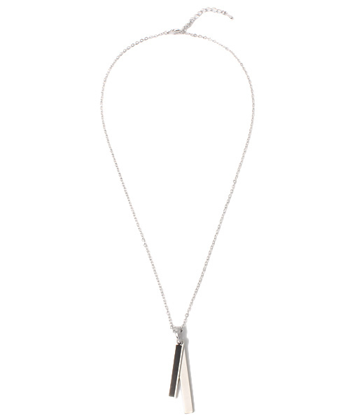 WEGO（ウィゴー）の「WEGO/2連プレートネックレス（ネックレス・メンズ・ブラック/シルバー・FREE）」の4枚目の写真