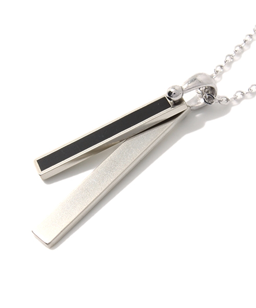 WEGO（ウィゴー）の「WEGO/2連プレートネックレス（ネックレス・メンズ・ブラック/シルバー・FREE）」の5枚目の写真