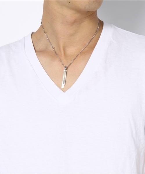 WEGO（ウィゴー）の「WEGO/2連プレートネックレス（ネックレス・メンズ・ブラック/シルバー・FREE）」の3枚目の写真