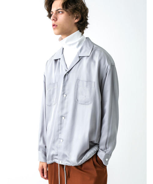 MONKEY TIME（モンキータイム）の「＜monkey time＞ RAYON TWILL OPEN SHIRT/シャツ ◆（シャツ/ブラウス・メンズ・ブラック/ダークグリーン/ライトグレー・LARGE/MEDIUM/SMALL/X-LARGE）」の5枚目の写真