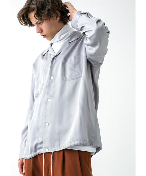 MONKEY TIME（モンキータイム）の「＜monkey time＞ RAYON TWILL OPEN SHIRT/シャツ ◆（シャツ/ブラウス・メンズ・ブラック/ダークグリーン/ライトグレー・LARGE/MEDIUM/SMALL/X-LARGE）」の4枚目の写真