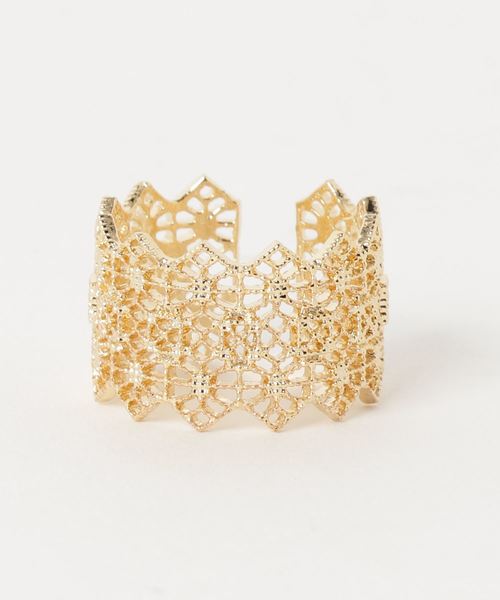 カヤ(カヤ)の「【カヤ】透かし花 幅広リング(リング・レディース・シルバー/ゴールド/ピンクゴールド・FREE)」の3枚目の写真