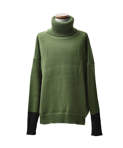 MinoriTY（マイノリティ）の「オーバーサイズ袖切り替えタートルネックニット（ニット/セーター・メンズ・グレー/ブラック/グリーン/テラコッタ・M/L）」の15枚目の写真