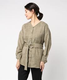 共布ベルト付き2WAYコーデュロイシャツ＊レディース/トップス[C3549]神戸レタス