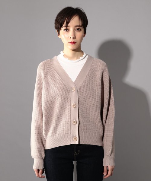 PAGEBOY(ページボーイ)の「ワッフルショートカーディガン(カーディガン/ボレロ・レディース・オフホワイト/ブラック/ベージュ/ライム・FREE)」の21枚目の写真