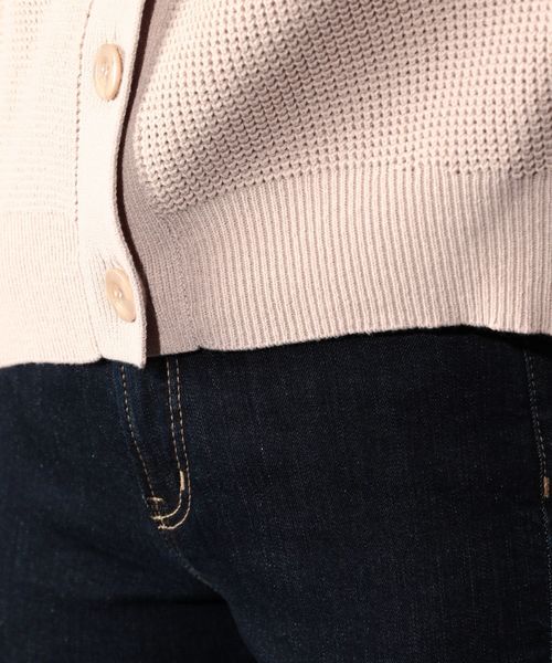 PAGEBOY(ページボーイ)の「ワッフルショートカーディガン(カーディガン/ボレロ・レディース・オフホワイト/ブラック/ベージュ/ライム・FREE)」の13枚目の写真