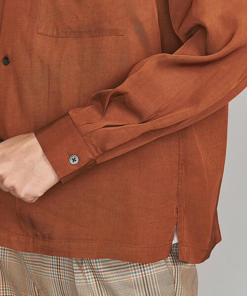 BEAUTY&YOUTH UNITED ARROWS（ビューティーアンドユースユナイテッドアローズ）の「BY レーヨン オープンカラー ワイドフォルム シャツ о（シャツ/ブラウス・メンズ・ネイビー/ブラウン/ダークグリーン・X-LARGE/LARGE/SMALL/MEDIUM）」の9枚目の写真