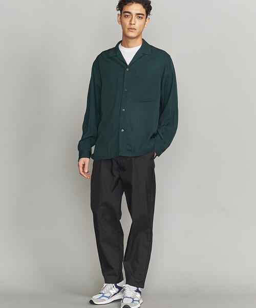 BEAUTY&YOUTH UNITED ARROWS（ビューティーアンドユースユナイテッドアローズ）の「BY レーヨン オープンカラー ワイドフォルム シャツ о（シャツ/ブラウス・メンズ・ネイビー/ブラウン/ダークグリーン・X-LARGE/LARGE/SMALL/MEDIUM）」の13枚目の写真