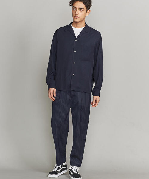 BEAUTY&YOUTH UNITED ARROWS（ビューティーアンドユースユナイテッドアローズ）の「BY レーヨン オープンカラー ワイドフォルム シャツ о（シャツ/ブラウス・メンズ・ネイビー/ブラウン/ダークグリーン・X-LARGE/LARGE/SMALL/MEDIUM）」の10枚目の写真