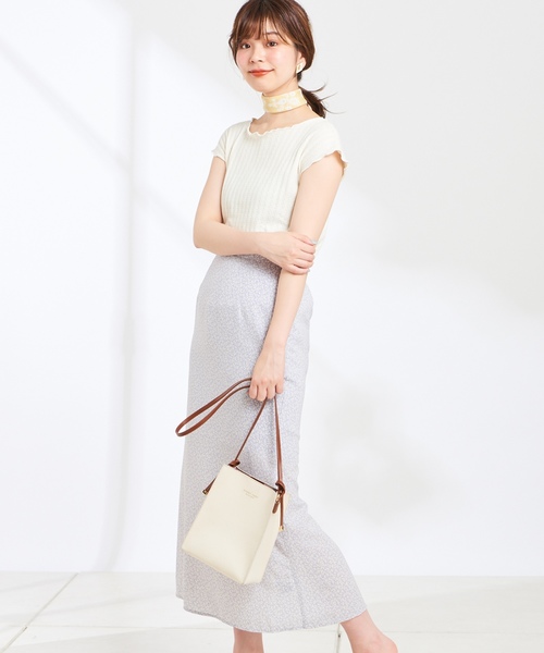 natural couture（ナチュラルクチュール）の「小花柄マーメイドフレアスカート（スカート・レディース・ブラック/ベージュ/グリーン/イエロー/クリーム/ラベンダー/ブラック系その他・FREE）」の7枚目の写真