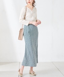 小花柄マーメイドフレアスカート