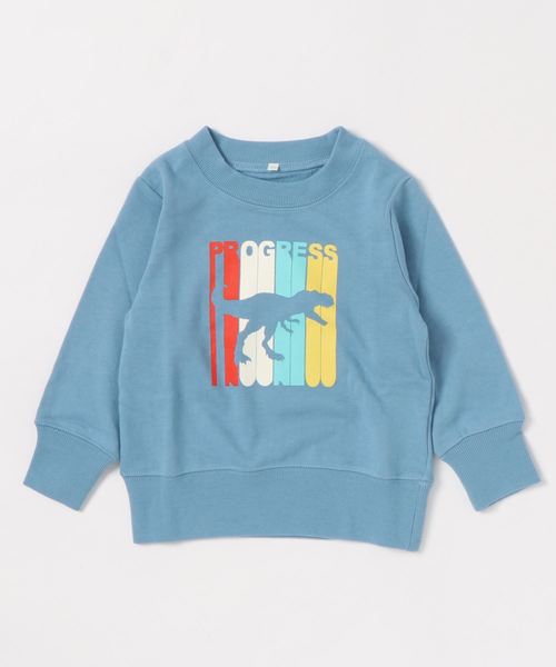 earth music&ecology(アースミュージックアンドエコロジー)の「ダイナソートレーナー ●(Tシャツ/カットソー・キッズ・ライトブルー/オレンジ/杢グレー・100/110/120)」の3枚目の写真