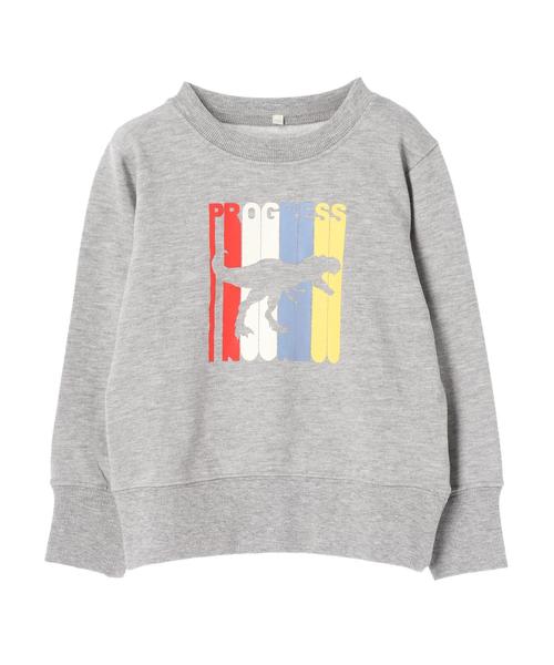 earth music&ecology(アースミュージックアンドエコロジー)の「ダイナソートレーナー ●(Tシャツ/カットソー・キッズ・ライトブルー/オレンジ/杢グレー・100/110/120)」の4枚目の写真