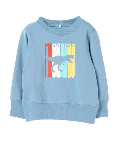 earth music&ecology(アースミュージックアンドエコロジー)の「ダイナソートレーナー ●(Tシャツ/カットソー・キッズ・ライトブルー/オレンジ/杢グレー・100/110/120)」の6枚目の写真