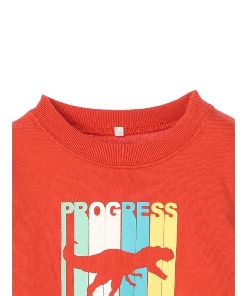 earth music&ecology(アースミュージックアンドエコロジー)の「ダイナソートレーナー ●(Tシャツ/カットソー・キッズ・ライトブルー/オレンジ/杢グレー・100/110/120)」の9枚目の写真