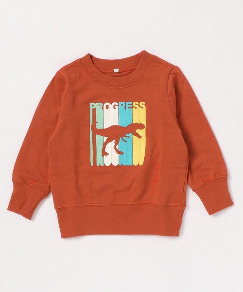 earth music&ecology(アースミュージックアンドエコロジー)の「ダイナソートレーナー ●(Tシャツ/カットソー・キッズ・ライトブルー/オレンジ/杢グレー・100/110/120)」の12枚目の写真