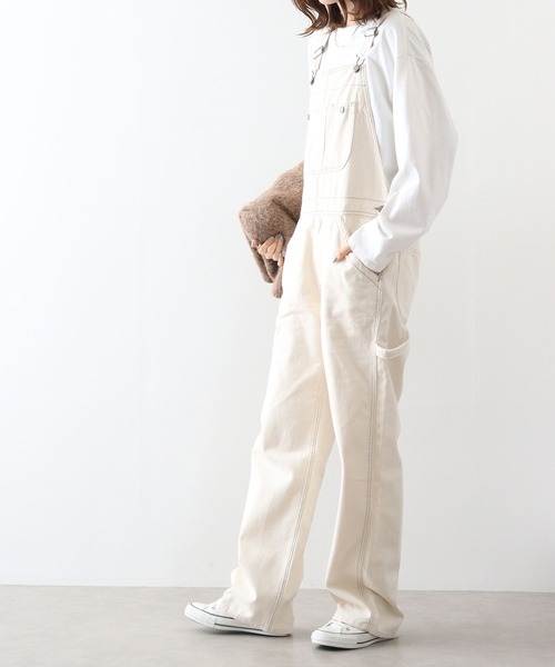 FREE GATE（フリーゲート）の「FREE GATE ワイドシルエット スラブデニム/カツラギ  オーバーオール サロペット（サロペット/オーバーオール・メンズ・ブルー/ダークインディゴブルー/ブラウン/アイボリー/ブラック/ストライプ・S/M/L/XL/XS/LL/SS）」の21枚目の写真