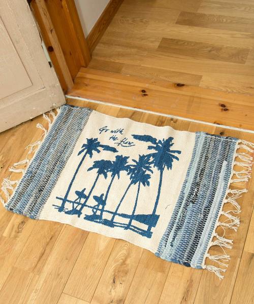 Kahiko カヒコ の Kahiko ロコサーフ デニム裂き織りラグマット ラグ マット Wear