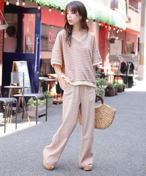 Girly Doll(ガーリードール)の「ボーダー柄ビックトレーナー(Tシャツ/カットソー・レディース・ブラック系その他/イエロー/ブラック/イエロー系その他/グリーン系その他/グリーン/キャメル/ブルー/イエロー系その他2/グレー/ピンク/グレー系その他/ピンク系その他/グリーン系その他2/カーキ/ブルー系その他・FREE)」の15枚目の写真