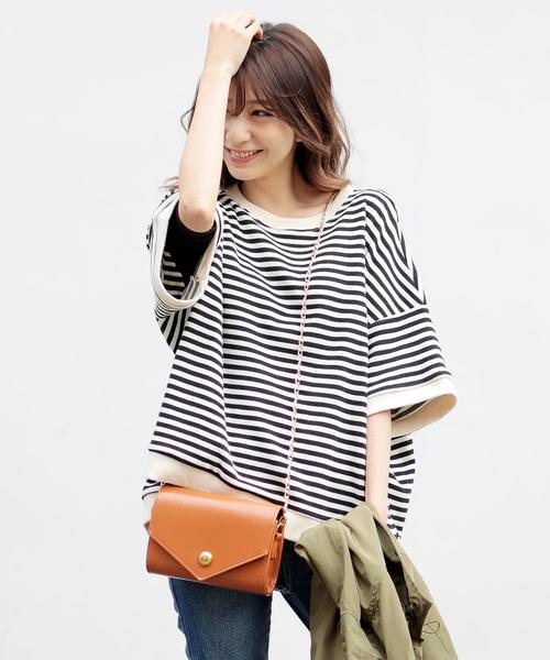 Girly Doll(ガーリードール)の「ボーダー柄ビックトレーナー(Tシャツ/カットソー・レディース・ブラック系その他/イエロー/ブラック/イエロー系その他/グリーン系その他/グリーン/キャメル/ブルー/イエロー系その他2/グレー/ピンク/グレー系その他/ピンク系その他/グリーン系その他2/カーキ/ブルー系その他・FREE)」の20枚目の写真