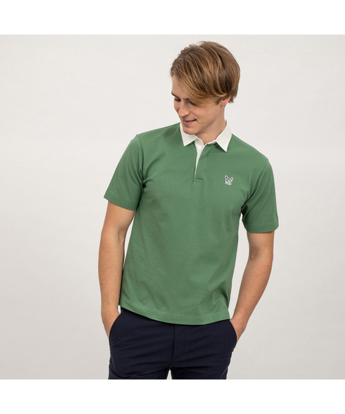 AIGLE（エーグル）の「DFTラガーピケポロ（ポロシャツ・メンズ・ホワイト/グリーン・MEDIUM/LARGE/X-LARGE/SMALL）」の2枚目の写真
