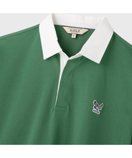 AIGLE（エーグル）の「DFTラガーピケポロ（ポロシャツ・メンズ・ホワイト/グリーン・MEDIUM/LARGE/X-LARGE/SMALL）」の8枚目の写真